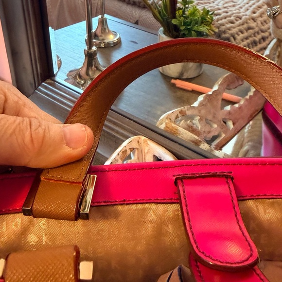kate spade Hot Pink and Brown Stripe Tote - Picture 4 of 8